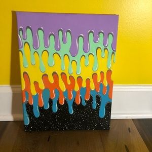 Starry night drips painting